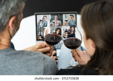 Virtual Wine Tasting Online Event On Laptop