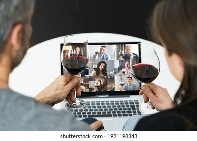 Virtual Wine Tasting Online Event On Laptop