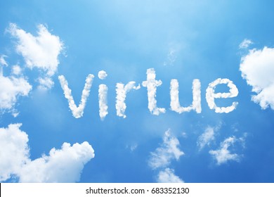 Virtue Cloud Word On Sky.