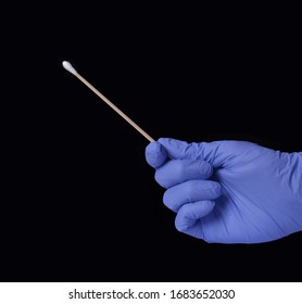 Virus DNA cotton swab wipe saliva test medic hand