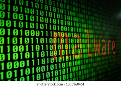 virus malware concept. green binary code. computer security background. Malware is hidden in the code. unsecured and dangerous  code.