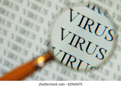 virus on computer screen