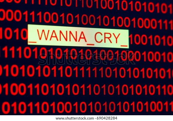 Virus Wanna Cry Binary Code Red Stock Photo Edit Now