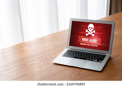 Virus warning alert on computer screen detected modish cyber threat , hacker, computer virus and malware - Shutterstock ID 2169745895