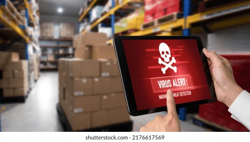 Virus warning alert on computer screen detected modish cyber threat , hacker, computer virus and malware - Powered by Shutterstock