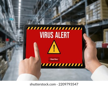 Virus Warning Alert On Computer Screen Detected Modish Cyber Threat , Hacker, Computer Virus And Malware