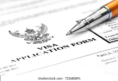 Visa Application Form With Ballpoint