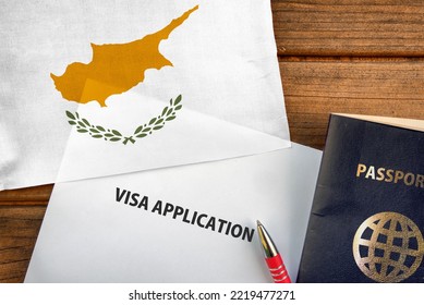 Visa Application Form, Passport And Flag Of Cyprus 