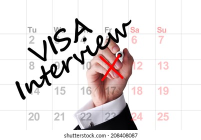 Visa Interview Date On Calendar 	 