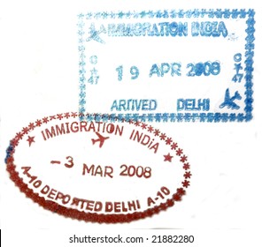 Visa Passport Stamp From India