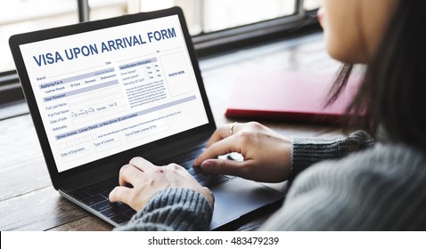 Visa bei Ankunft Formular Immigration Konzept