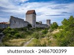 Visby medieval wall and old town in Gotland
