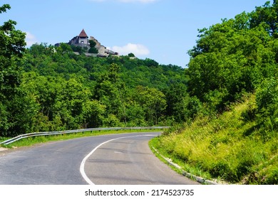 Visegrad Is Small  City In The North Of Hungary At The Bend Of The Danube. Above Visegrád, On The Right Bank Of The Danube, There Is A Castle From The 4th Century On A Rock.