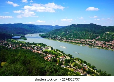 Visegrad Is Small  City In The North Of Hungary At The Bend Of The Danube. Above Visegrád, On The Right Bank Of The Danube, There Is A Castle From The 4th Century On A Rock.