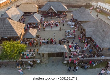 Viseu de Sus, Maramures, Romania - 20 July 2019 Village museum from town Viseu de Sus, north Romania, traditional folk festival