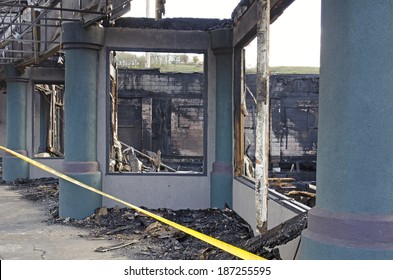 Visible Damage To A Commercial Building Following A Structure Fire