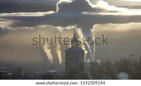 Visible temperature inversion in Røros Norway
