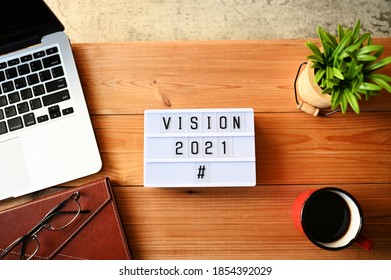 VISION 2021 Business Concept flach gelegen.