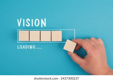 Vision loading, progress bar, personal development, planning the future target, business challenge, success and achievement 