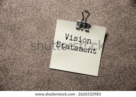 vision statement text on paper, vision concept