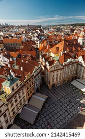 Visit Prague. Top Sky View Over The Most Beautiful Landmark Places From The Capital City Of Czech Republic, An Amazing Travel Destination In Europe. August, 2021.