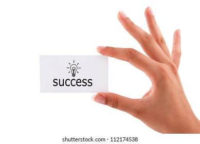 Visiting Card In Hand Success Concept