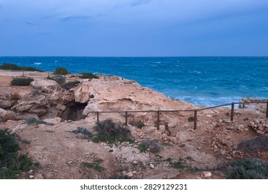 visiting the Crow's Arch Stonebridge during twilight on the south part of Cyprus