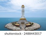 Visiting the Largest and gracious statue of Goddest Guannyin in Sanya City, Hainan Island top view from above