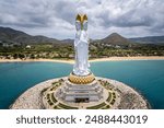 Visiting the Largest and gracious statue of Goddest Guannyin in Sanya City, Hainan Island top view from above