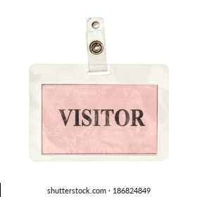 Visitor Badge (with Clipping Path) Isolated On White Background