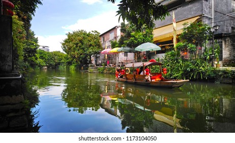 The Visitor Boats On The Inland River, Fengjian Ancient Village, Xingtan Town, Shunde, Guangdong, China, 06 Aug 2018