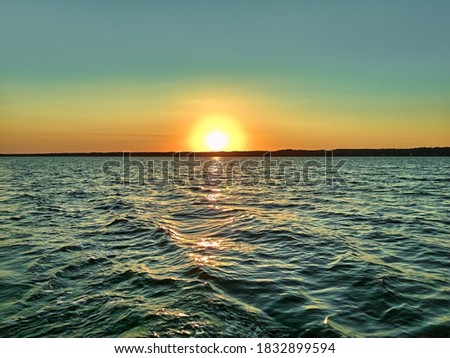 Vistula Lagoon at sunset in summer. Zdjęcia stock © 