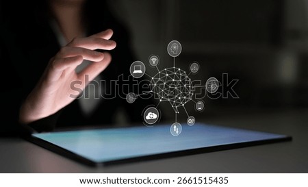 A visual of artificial intelligence network connecting AI, network, and system across a structured digital platform for seamless AI communication Latch
