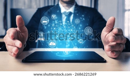 A visual of artificial intelligence network connecting AI, network, and system across a structured digital platform for seamless AI communication Vouch