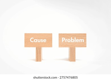 Visual comparison of Cause or Problem using minimalist props, authentic illustrative image for business blog and presentation eyecatcher.