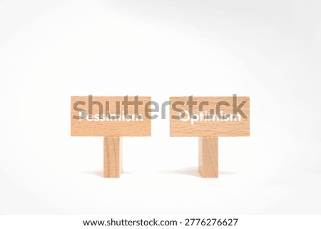 Visual comparison of Pessimism or Optimism using minimalist props, authentic illustrative image for business blog and presentation eyecatcher.