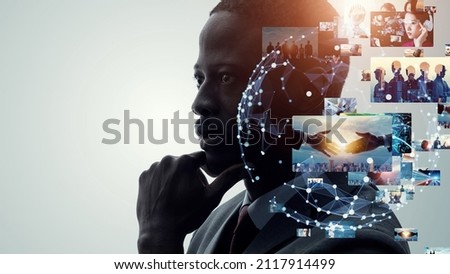 Visual contents concept. Image analysis. Digital transformation. AI (Artificial Intelligence) concept.