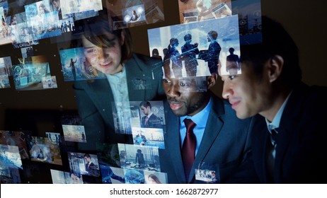 Visual contents concept. Social networking service. Streaming video. communication network.