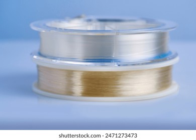 visual differences between fishing lines made of nylon and fluorocarbon are visible to the naked eye