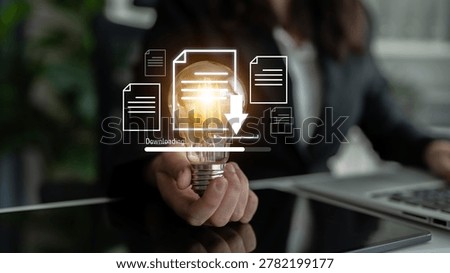 Visual representation of digital document downloading, showing file transfer, data access, and progress status for secure and efficient information retrieval Latch