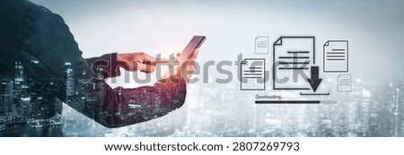 Visual representation of digital document downloading, showing file transfer, data access, and progress status for secure and efficient information retrieval Vouch