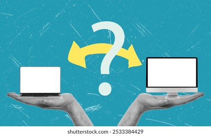 A visual representation of evaluating two laptops side by side, aimed at helping users make informed decisions about their next tech purchase.