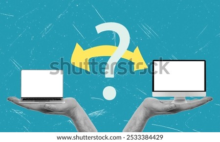 A visual representation of evaluating two laptops side by side, aimed at helping users make informed decisions about their next tech purchase.