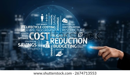 Visual representation showcasing key concepts of cost reduction and budgeting in a contemporary business environment, emphasizing financial efficiency and strategic planning. Tessel