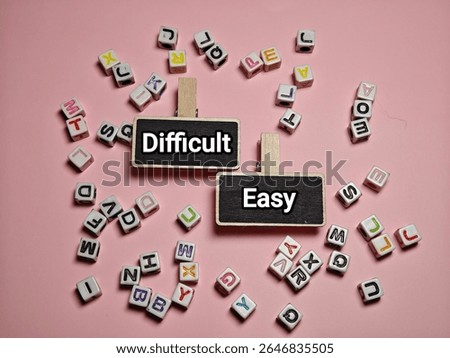 A visual representation of the varying degrees of difficulty, with "Difficult" and "Easy" clearly marked.