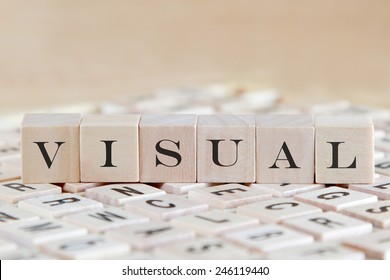 Visual Word On Wood Blocks