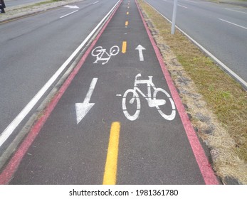 Visualization of a bike path in the southern region of Brazil, where this type of transport is being highly encouraged 