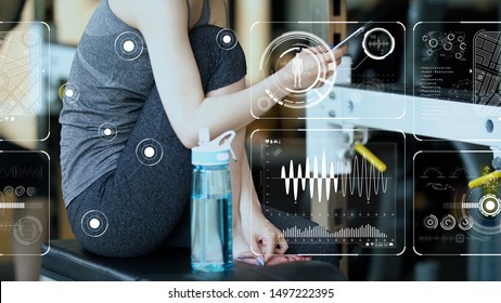 Vital Sign Sensing Concept. Internet Of Things. Health Tech. Sports Tech.