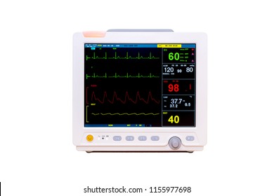 Vital Signs And Heart Rate Monitor With Diagram Isolated On White Background Included Clipping Path