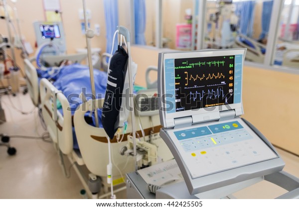 Vital signs monitor in\
hospital